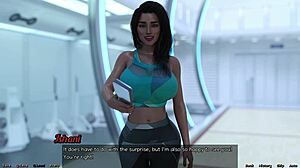 Stranded in space 138 - petite brunette obsessed with busty milf's huge rack!