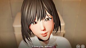 Inmortal Maid Delivers Raw Blowjob in 3D Bathroom Scene.