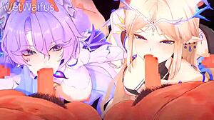 cantarella and cartethyia, you getting slammed by rover together? damn, this wuthering waves hentai is pure fire!