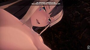 Fuyuko, the Snow Woman, lets me suck her huge tits while she devours my thick cock in Monster Girl Island Prologue.