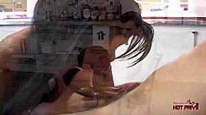 in this bar, the ass is served at the counter, a beautiful one