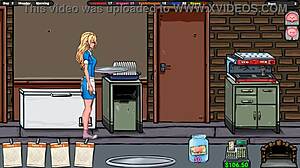 The waitress accepts drink from customer in 3D drunk big tits game by Ptre0n L SD131313