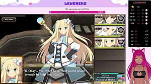 Vtuber lewdneko plays evenicle part 3 with creampie and big tits moaning in cute hentai game