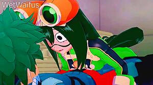 Tsuyu and Deku sneak a steamy session after class. My Hero Academia hentai reveals their hidden classroom desires!