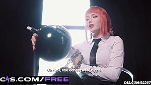 Makima Controls with Balloon in Anime Cosplay Fetish
