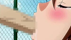 Yo, watch this hentai student get gangbanged hard on the rooftop!