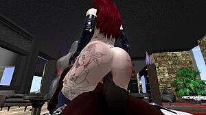 Black Man Fucks Redhead White Woman on Computer Desk and Chair