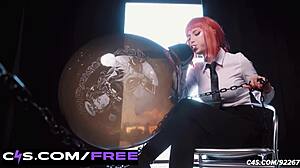 Makima Controls with Balloon in Anime Cosplay Fetish
