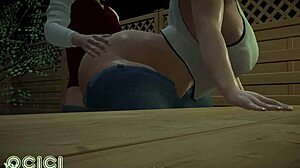 Big tits mature gets from behind fucking in 3D cartoon show with American Dad voyeur ass action