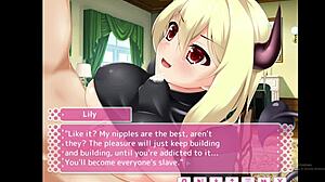 Succubus Lily squeezes tits around cock in titfuck