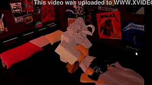 Rough Deepthroat Action with Big Tits Babe Swallowing Cum in Rule 34 Scene