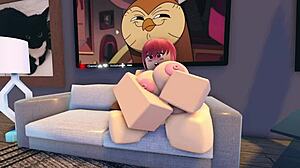 Makima on Roblox Takes Double Penetration in Wild Gangbang with Huge Monster Cocks