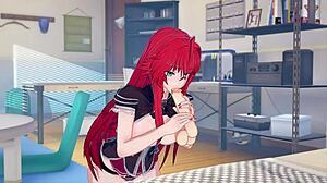 Rias Gremory from High School DxD enjoys blowjob, creampie, doggystyle, and missionary in Koikatsu party