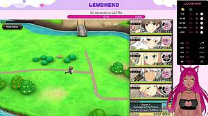 Vtuber Lewdneko Plays Evenicle Part 4. Her Cute Moaning Fills the Solo Session with a Vibrator!