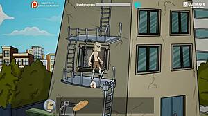 I play Fuckerman on campus fucking milfs with big asses in parody game.