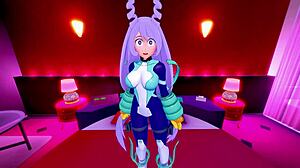 Hot sex unfolds with Nejire Hado in hotel room. 3D My Hero Academia features anal doggystyle and creampie action.
