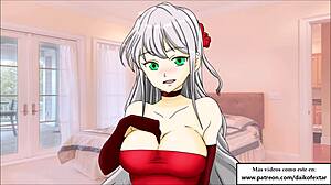 Oh damn, clean that cum off her tits in this super CEI hentai!