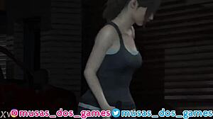Resident Evil Claire Redfield squirting on zombie in wild 3D animation! Unbelievable game porn!