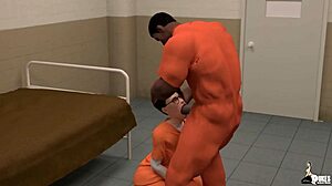 Non Binary Micky Turns Prison Bitch with Huge Cock Action!