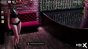 패션 비즈니스 게임에서 나란히 있는 두 캐릭터.