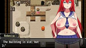 protagonista enjoys bikini time outdoors while men watch her at the beach - rebecca and the sword of nasty curses - parte 6