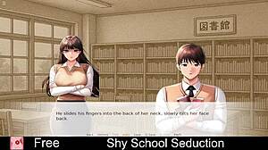 shy schoolgirl gets drawn into a seductive hentai game with erotic twists.