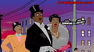 Anime Gay Black Studs in Wild Orgy Action