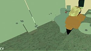 School Nerd Gives Blowjob and Gets Fucked in Bathroom! Big Ass and Tits in Action?