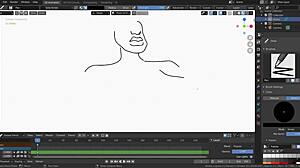 personally sketching big tits ebony character in blender for animation