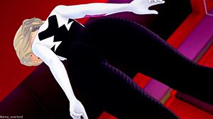 Gwen Stacy exhausted, craving a wild night in the uncensored love hotel.