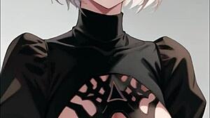 hey, check out this ai generated 2b from nier automata with her big tits in 3d hentai