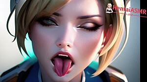Dive into a blonde's erotic cosplay ASMR hentai adventure.