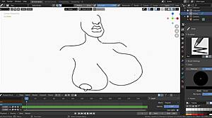 hey, drawing big tits ebony in blender is dope. loving this hentai style animation.