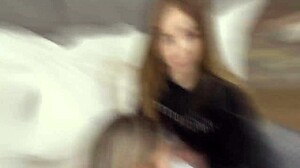 brunette beauty in stockings gets angry and wet during hardcore pussy fucking with her couple in reality