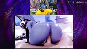 Juri Han and Femshep Deliver Intense Blowjob with Widowmaker in Cowgirl Action