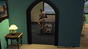 BBC Kitchen Sims 4 SFM with Blonde Handjob Doggystyle and Blowjob