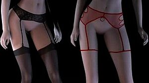 3d threesome with cute daring sluts