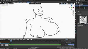 hey, drawing big tits ebony in blender is dope. loving this hentai style animation.