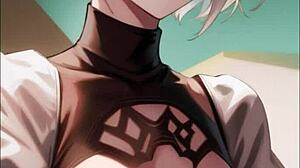 hey, check out this ai generated 2b from nier automata with her big tits in 3d hentai