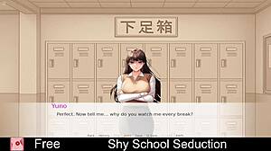 shy schoolgirl gets drawn into a seductive hentai game with erotic twists.