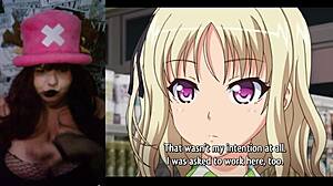 Hotwife with Big Tits and Curvy Body Watches Anime While Assfucked