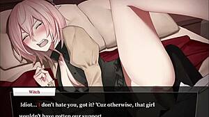 Petite witch with short hair tempts you into crossdressing before a steamy creampie h-scene