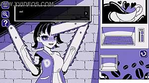 Fucking a chainsaw girl in bondage erotic hentai