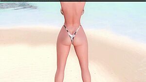 Meg Stretches Nude On Beach With Big Tits In 3d Hentai Scene