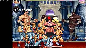The succubus Lilith faced a wild gangbang in the hentai mugen game with creampie doggystyle action