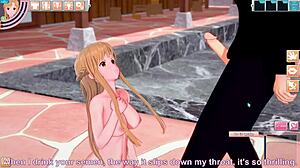 i remember asuna yuuki and kirito sharing this intense moment outdoors in sword art online hentai koikatsu game manga