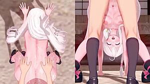 魔女の旅路の魔法の旅にイレーナが3Dルール34アニメーションで