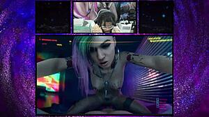 big breast miyabi rides cowgirl style while jill gets taken from behind, mercy works reaper’s rod, and petite judy joins in!