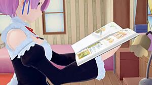 Ram craves Rem's pussy, dying to lick it in Re:Zero hentai.