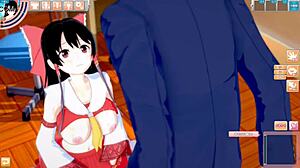 Reimu gets tit squeezing and handjob in 3dcg big tits anime from touhou project